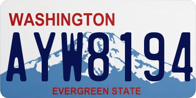 WA license plate AYW8194