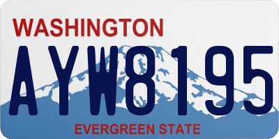 WA license plate AYW8195