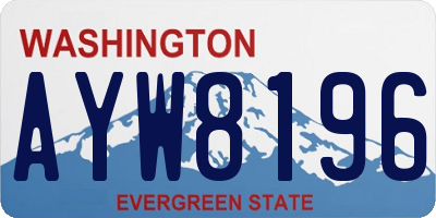 WA license plate AYW8196