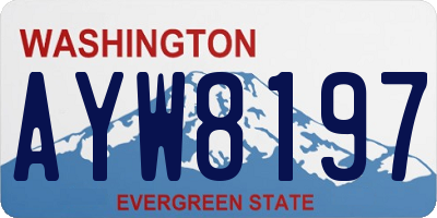 WA license plate AYW8197