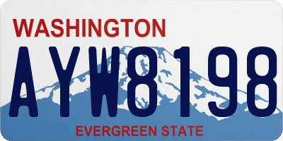 WA license plate AYW8198