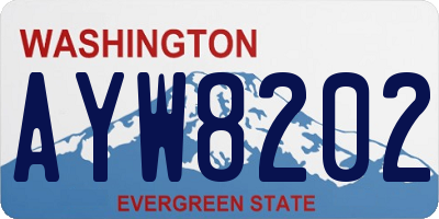 WA license plate AYW8202