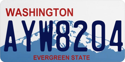 WA license plate AYW8204