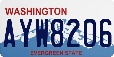 WA license plate AYW8206