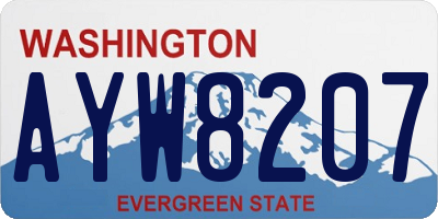 WA license plate AYW8207
