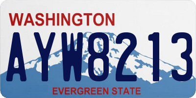 WA license plate AYW8213