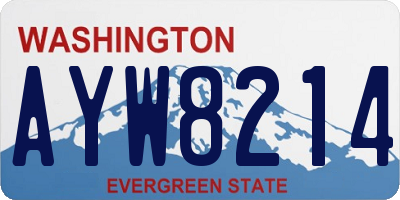 WA license plate AYW8214