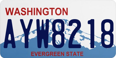 WA license plate AYW8218