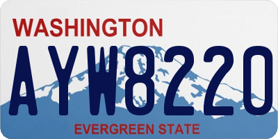 WA license plate AYW8220