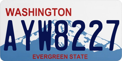 WA license plate AYW8227