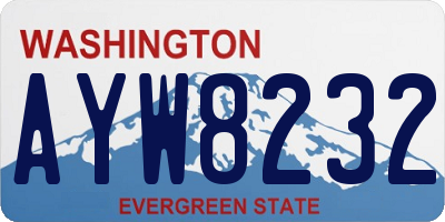 WA license plate AYW8232