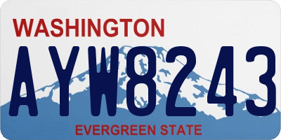 WA license plate AYW8243