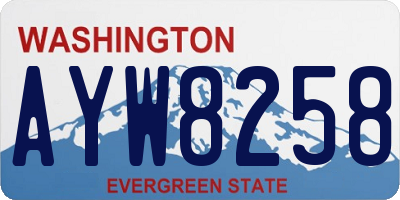 WA license plate AYW8258