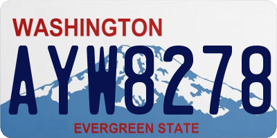 WA license plate AYW8278