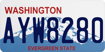 WA license plate AYW8280