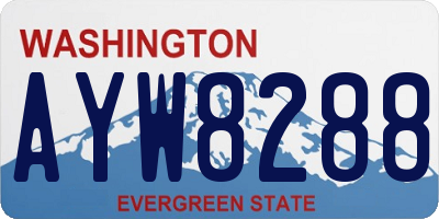 WA license plate AYW8288