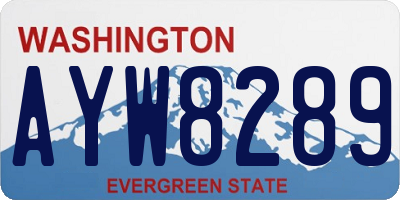 WA license plate AYW8289