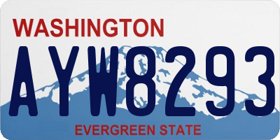 WA license plate AYW8293