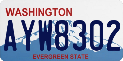 WA license plate AYW8302