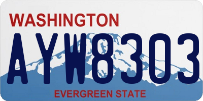 WA license plate AYW8303