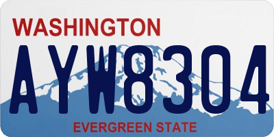 WA license plate AYW8304