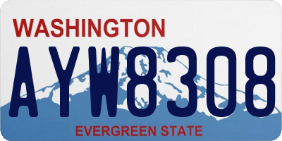 WA license plate AYW8308