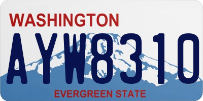 WA license plate AYW8310