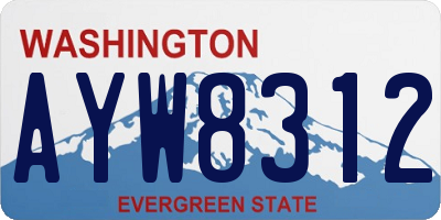 WA license plate AYW8312