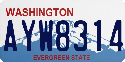 WA license plate AYW8314