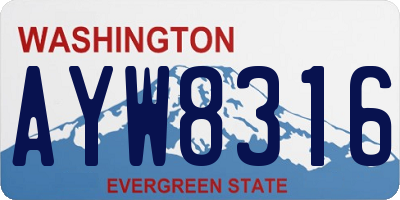 WA license plate AYW8316