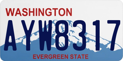 WA license plate AYW8317