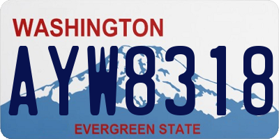 WA license plate AYW8318