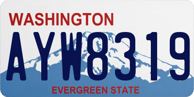 WA license plate AYW8319