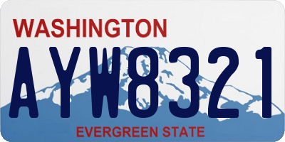 WA license plate AYW8321