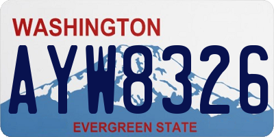 WA license plate AYW8326