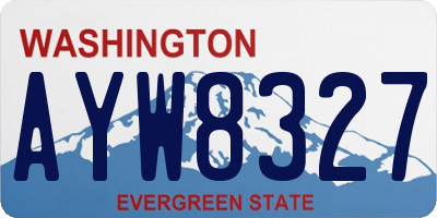 WA license plate AYW8327