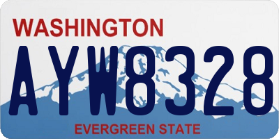 WA license plate AYW8328