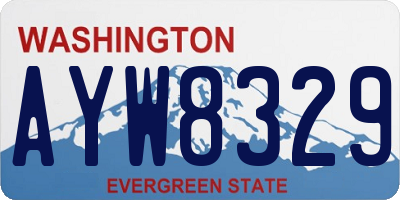 WA license plate AYW8329