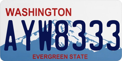 WA license plate AYW8333