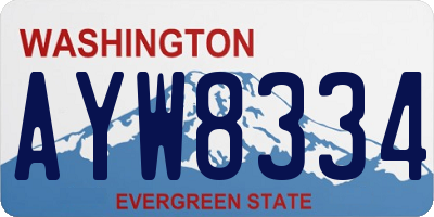 WA license plate AYW8334