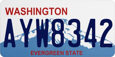 WA license plate AYW8342