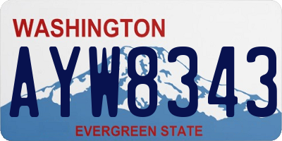 WA license plate AYW8343