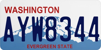 WA license plate AYW8344