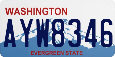 WA license plate AYW8346