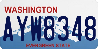 WA license plate AYW8348