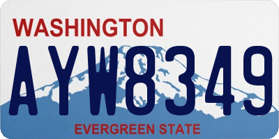 WA license plate AYW8349