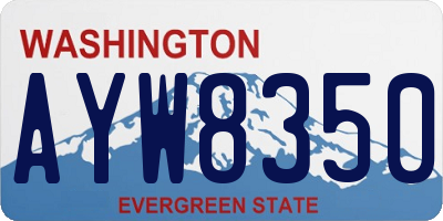 WA license plate AYW8350