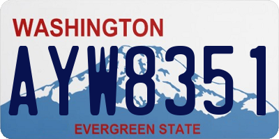 WA license plate AYW8351