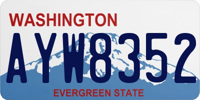 WA license plate AYW8352