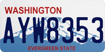 WA license plate AYW8353